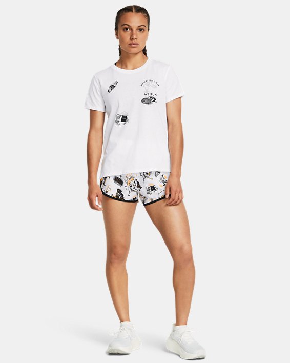 Women's UA Launch Shorts in White image number 2